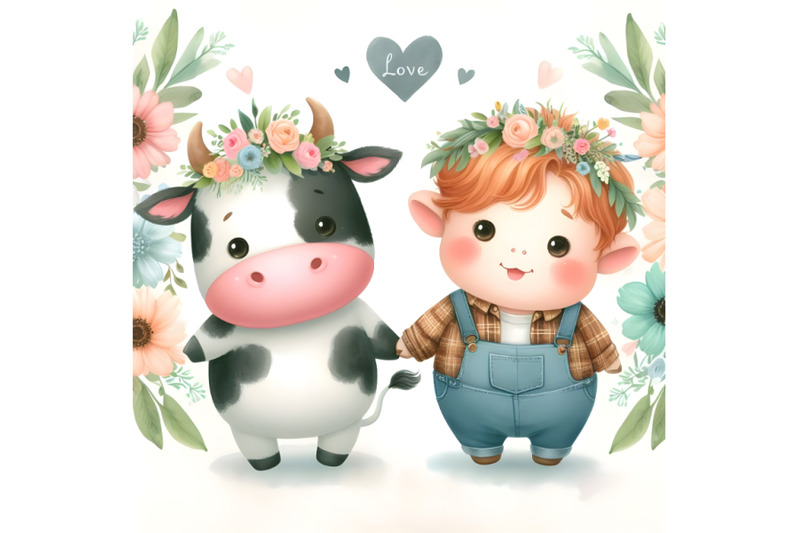 chubby-cute-couple-cow-love