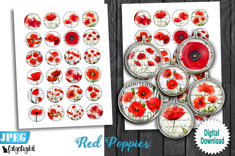 red-poppies-printable-circles