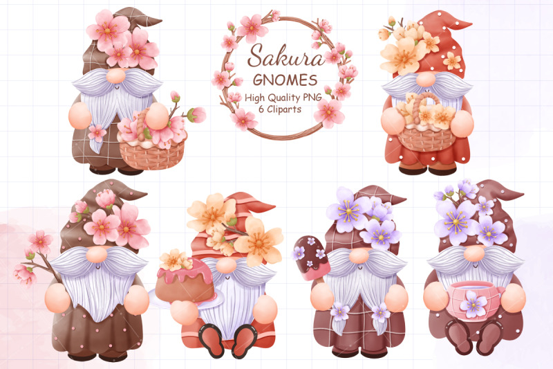 cherry-blossom-gnomes-clipart-set