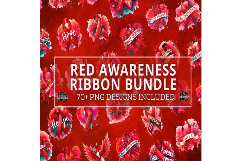 red-awareness-ribbon-bundle