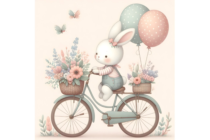 adorable-bunny-on-vintage-bike