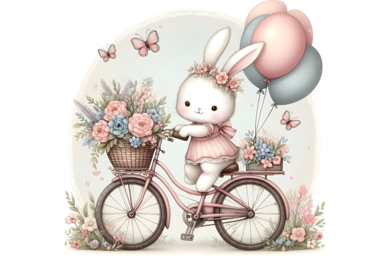 adorable-bunny-on-vintage-bike