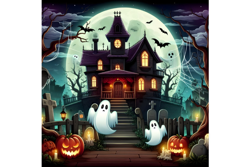 spooky-ghosts-in-a-haunted-house