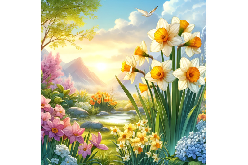 beautiful-blooming-daffodils-in-spring