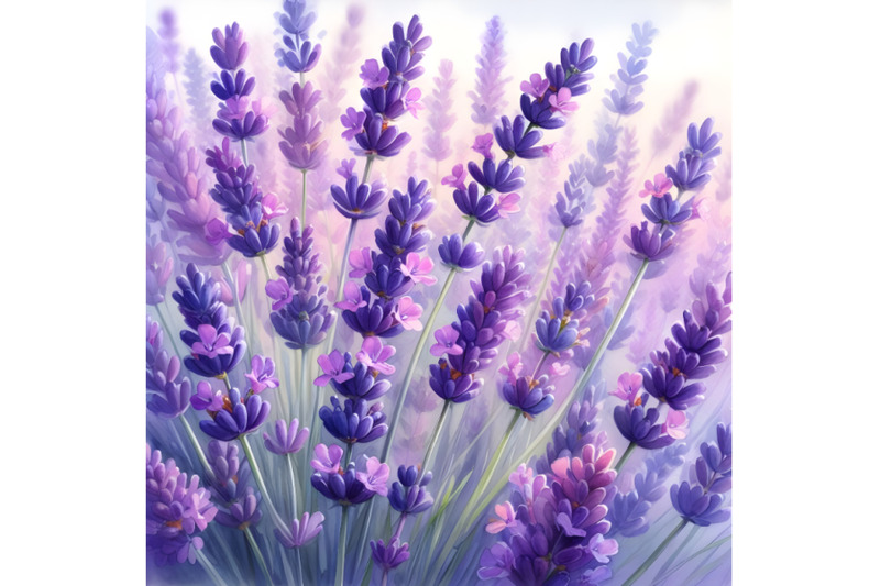 watercolor-painting-of-purple-lavender-flowers