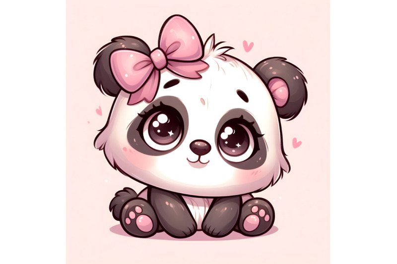 adorable-panda-bear-with-pink-bow