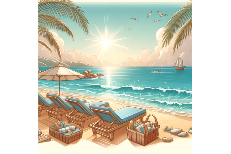 sea-beach-and-sun-loungers