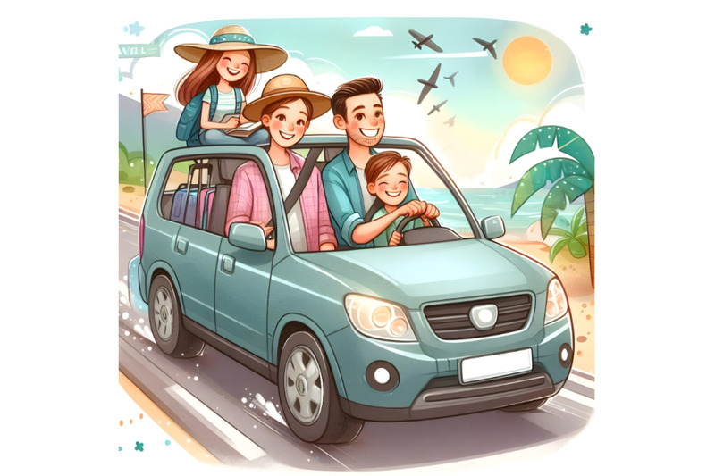 happy-family-rides-in-car