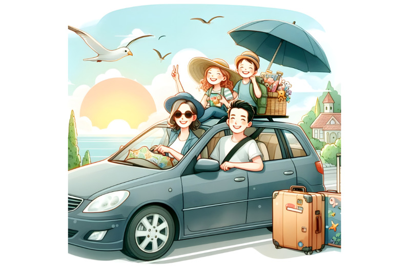 happy-family-rides-in-car