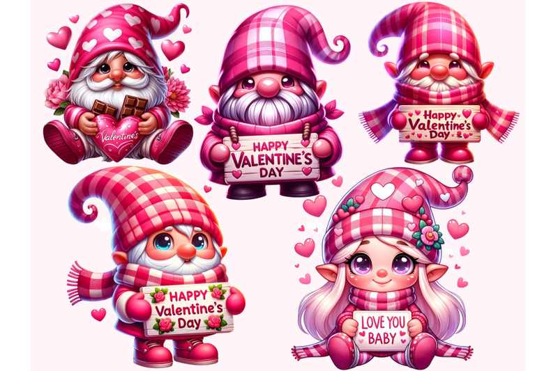 valentine-039-s-day-gnome-clipart-bundle