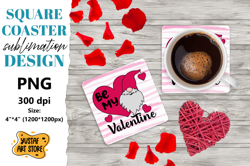 valentine-square-coaster-valentine-gnome-sublimation