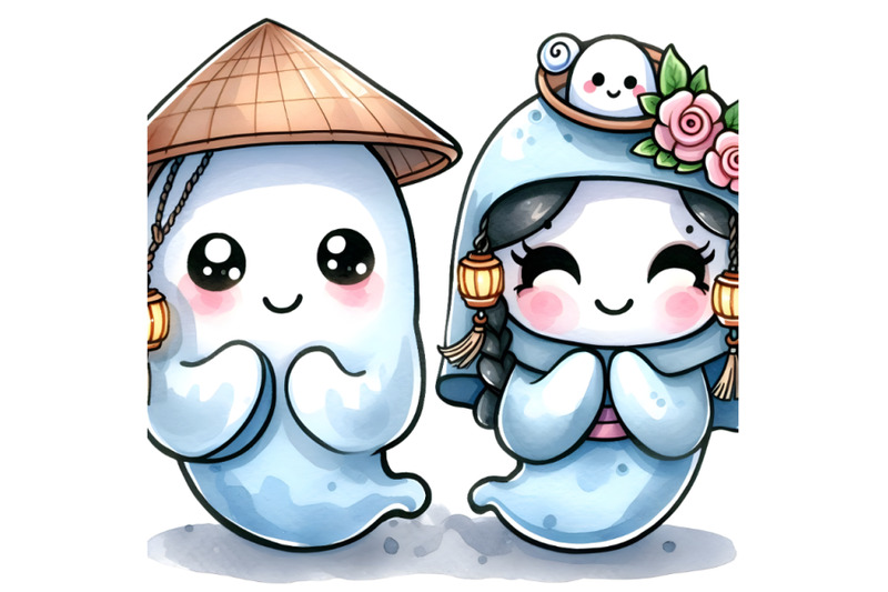 cute-adorable-ghost-couple