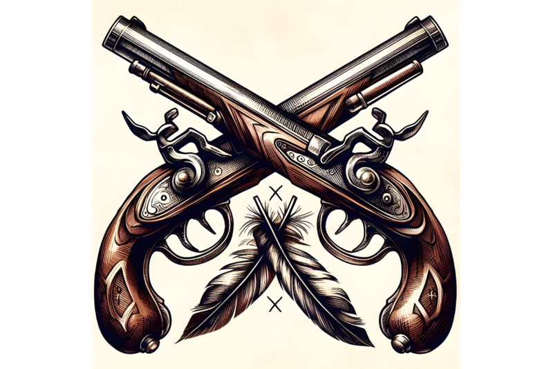 crossed-flintlock-pistols