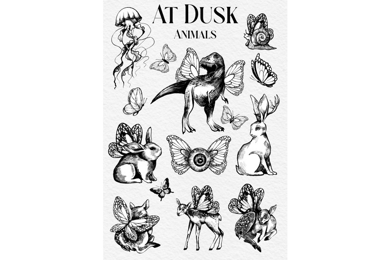 at-dusk-hand-draw-graphic-collection