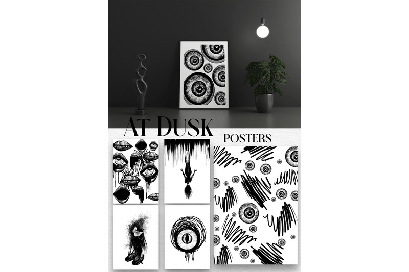 at-dusk-hand-draw-graphic-collection