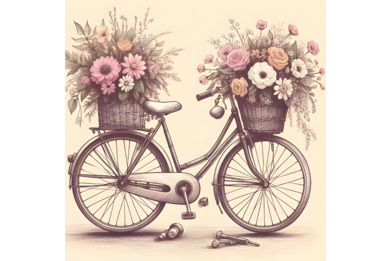 retro-bicycle-with-flowers-in-baskets