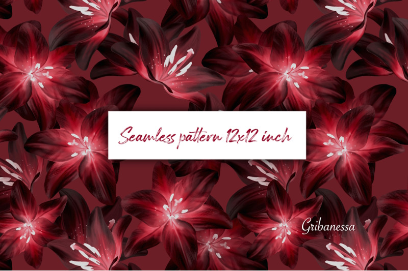 red-lily-flowers-seamless-pattern