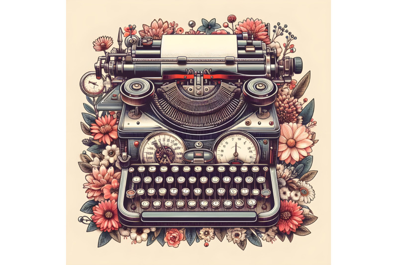 retro-typewriter-and-flowers