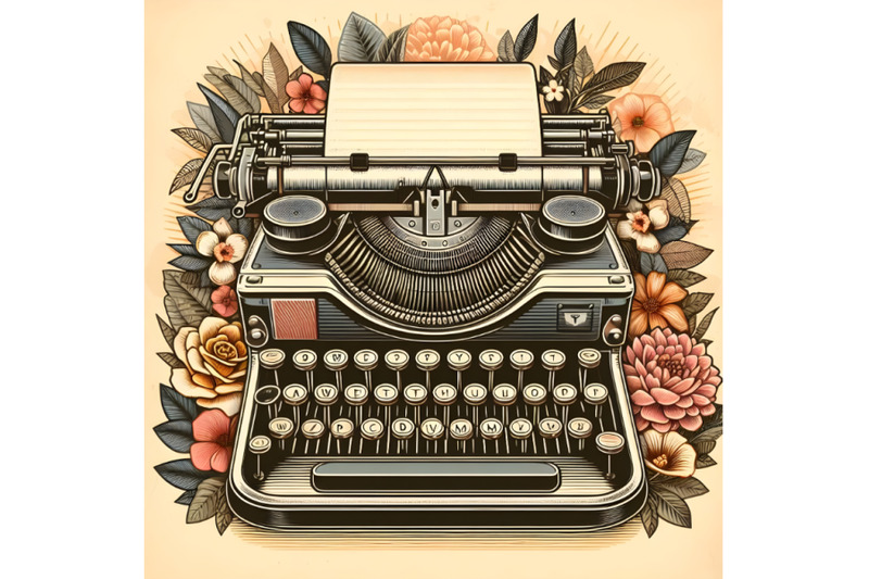 retro-typewriter-and-flowers