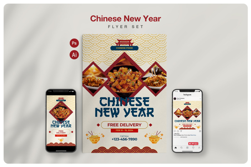 chinese-new-year-flyer-set