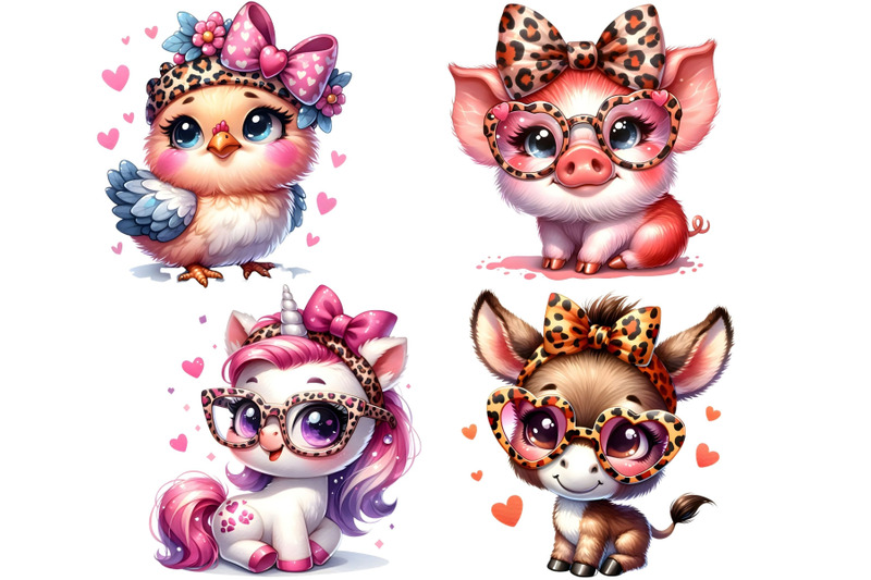 valentine-pink-leopard-headband-animals-34-png-valentines-day-clipart