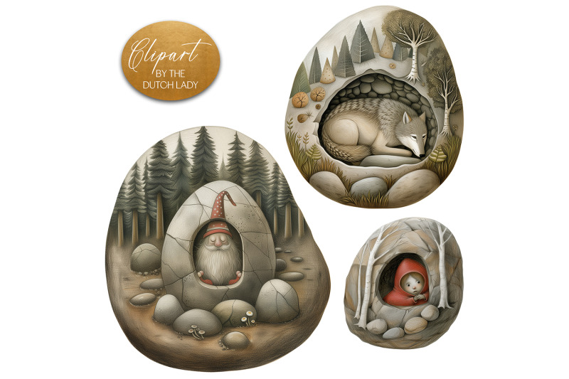 forest-pebbles-clipart-set