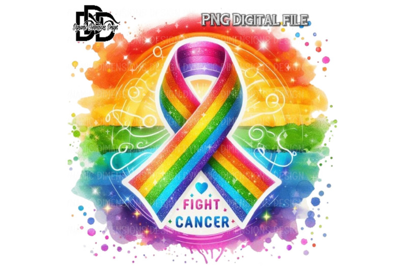 rainbow-cancer-ribbon-with-heart-png-digital-download-sublimation-canc