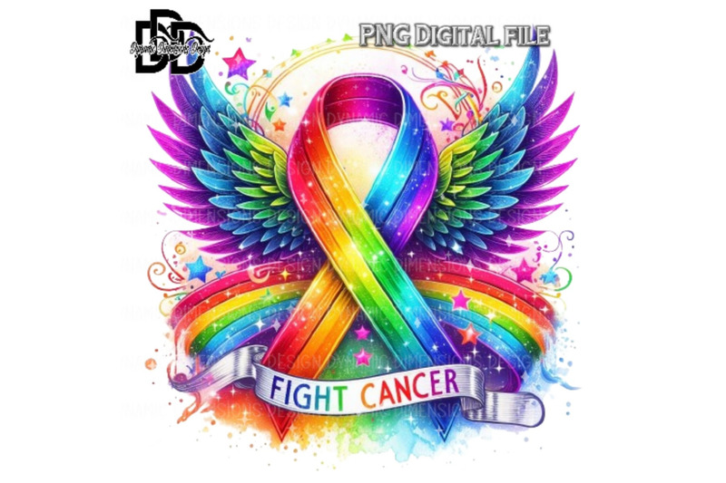 rainbow-cancer-ribbon-with-heart-png-digital-download-sublimation-canc