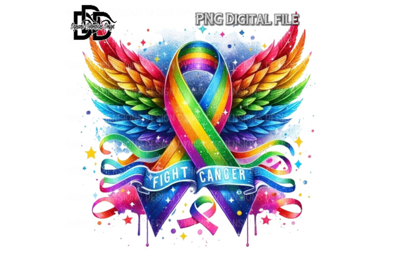 rainbow-cancer-ribbon-with-heart-png-digital-download-sublimation-canc