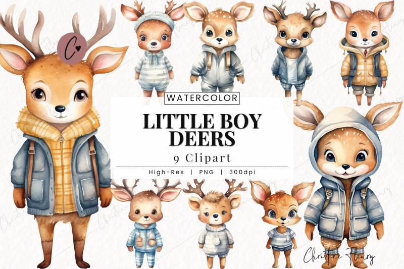 little-boy-deers-clipart