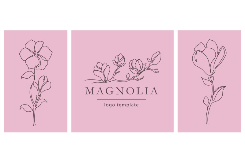 magnolia-flowers-emblem-elegant-line-drawn-blooming-branches-minimal