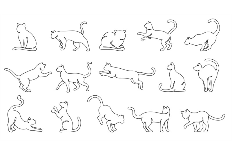 continuous-one-line-cats-minimalist-feline-outlines-various-cat-pose