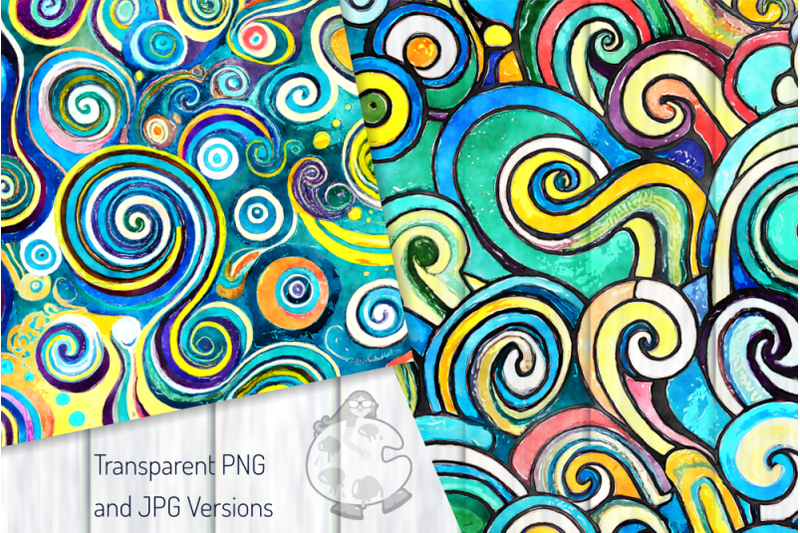 watercolor-swirls-turquoise-retro-wavy-sea-patterns