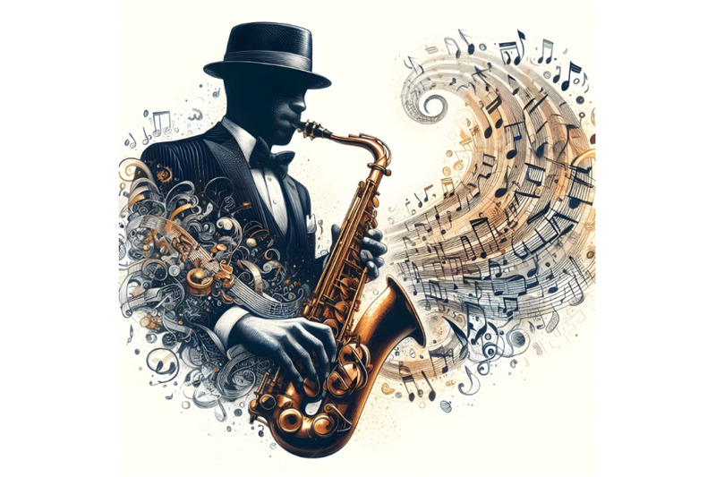 saxophone-with-musical-notes