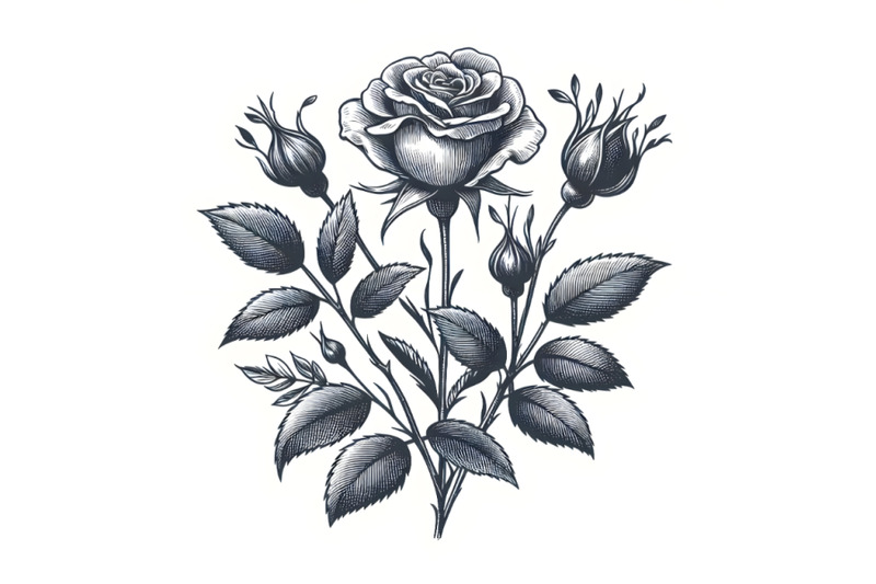 rose-with-leaves