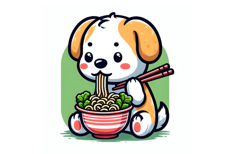 dog-eating-noodle