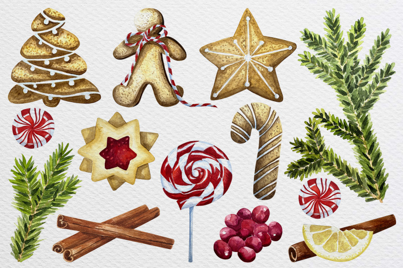 watercolor-winter-drinks-and-cookies-clipart-set-illustration