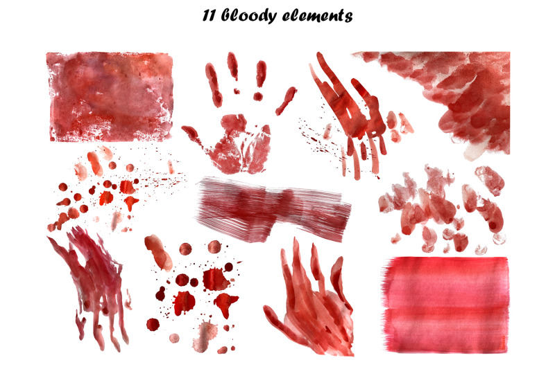 bloody-halloween-watercolor-clip-art-set