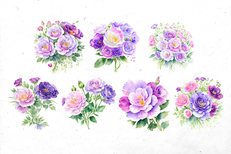 sping-violets-watercolor-bundle-png-cliparts