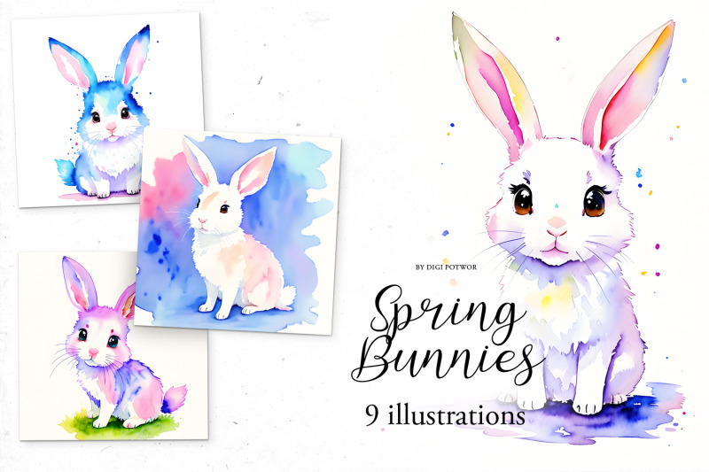 spring-bunnies-watercolor-bundle-jpg-illustrations