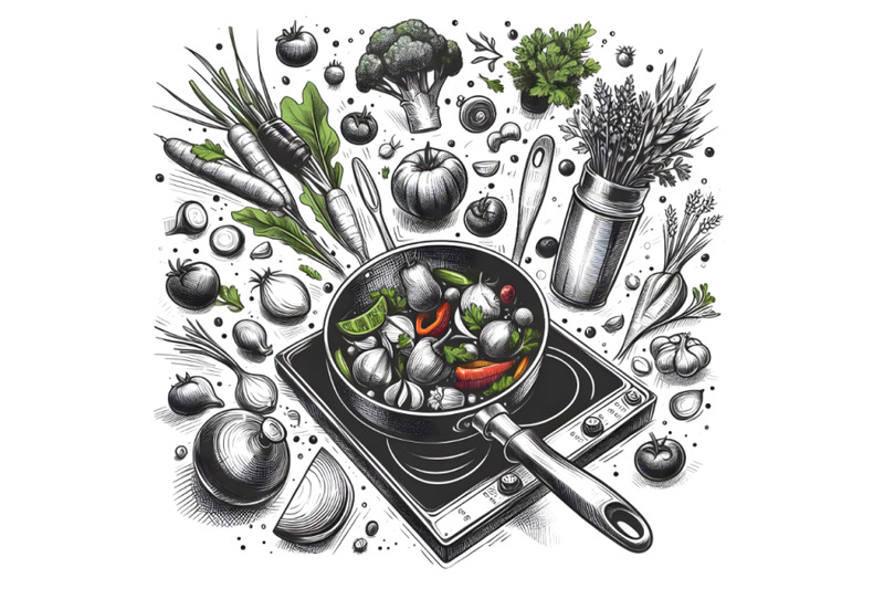 vegetables-falling-into-frying-pan