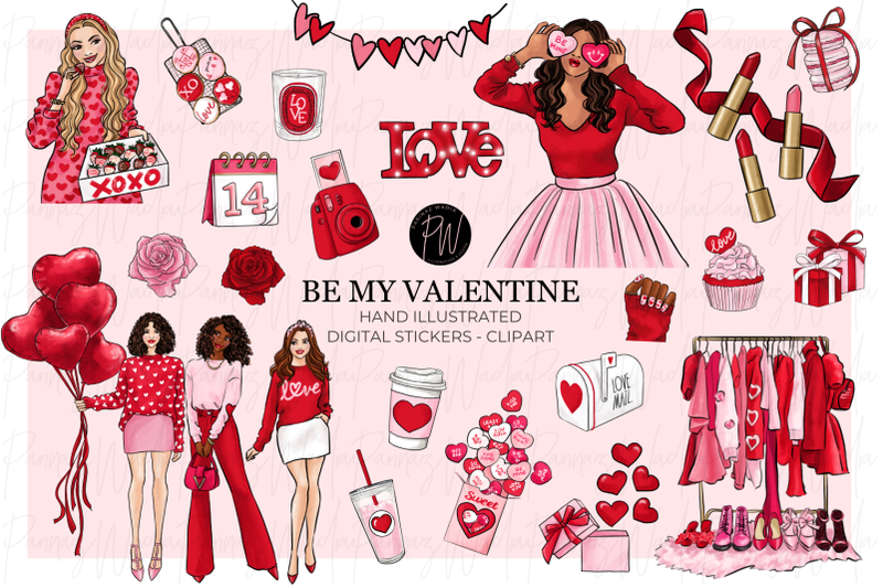 valentine-hand-drawn-fashion-illustration-clip-art-bundle