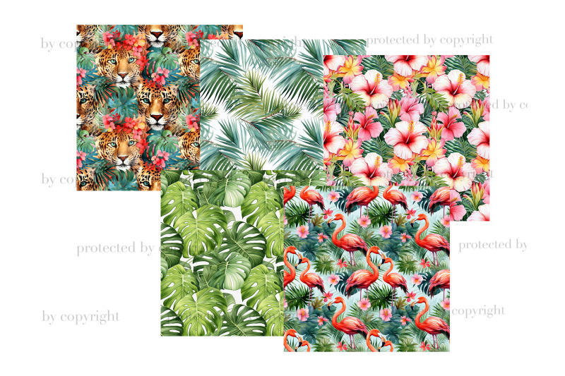 tropical-digital-papers-exotic-pattern-bundle