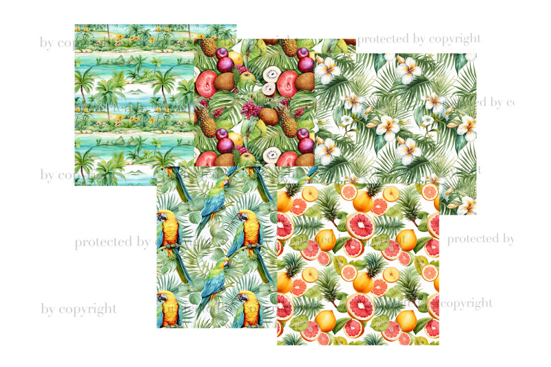 tropical-digital-papers-exotic-pattern-bundle