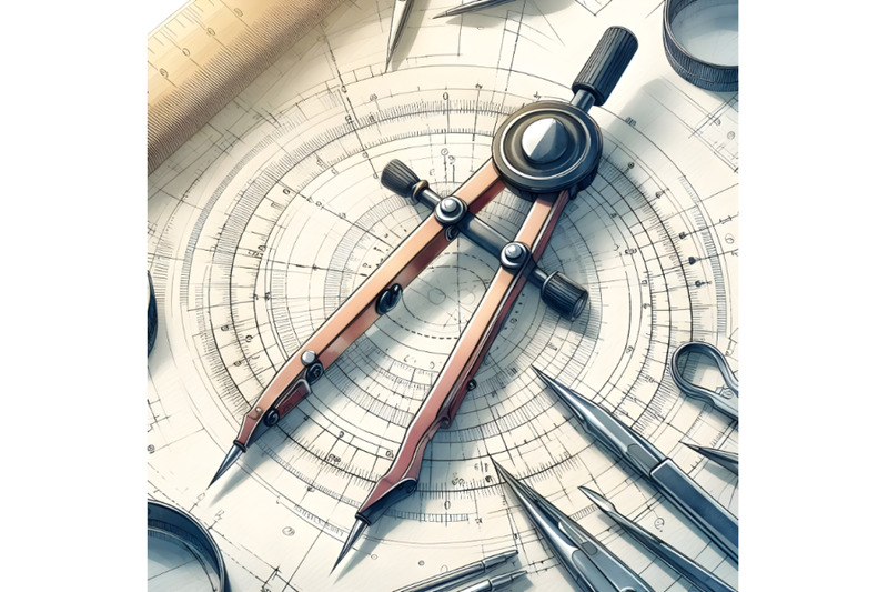 drafting-compass-drawing-plan