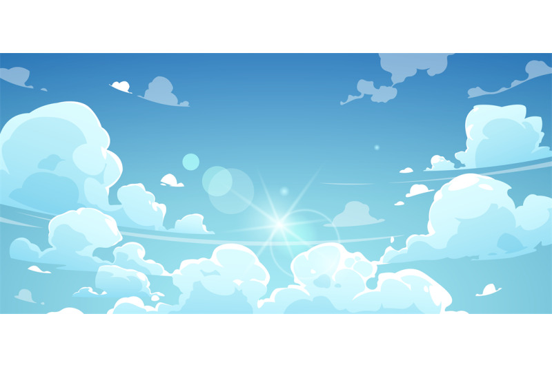 cartoon-summer-sky-landscape-of-bright-sunny-day-with-floating-white