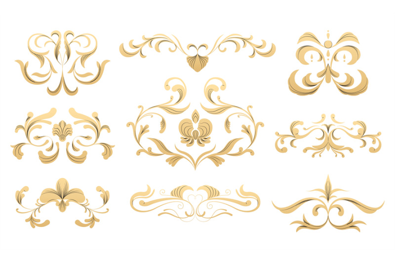 vintage-decorative-frame-parts-antique-ornamental-elements-fancy-flo