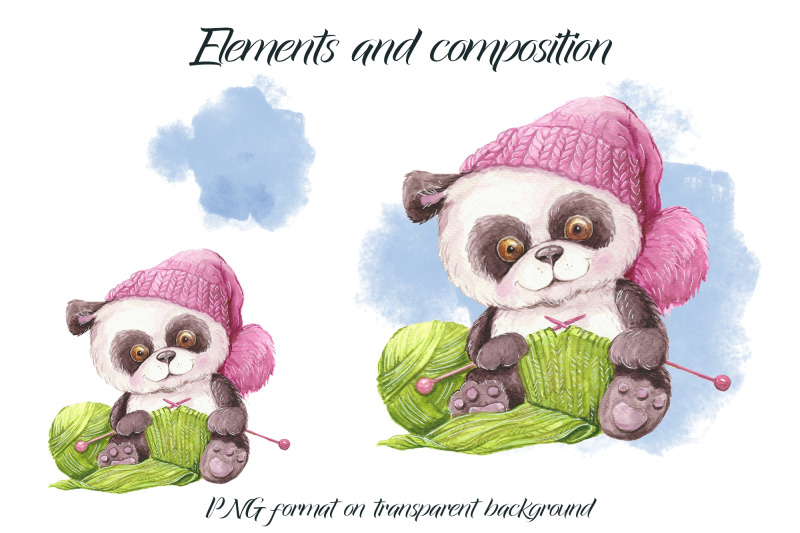 cute-panda-knits-design-for-printing