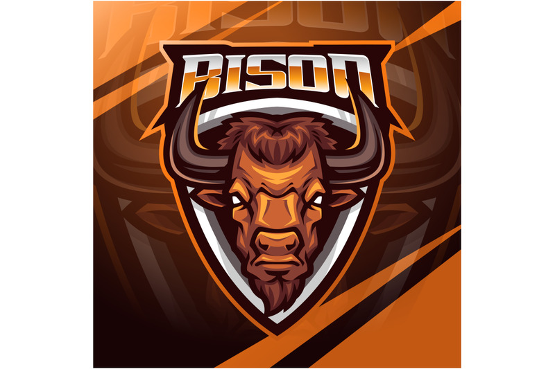 bison-head-esport-mascot-logo-design