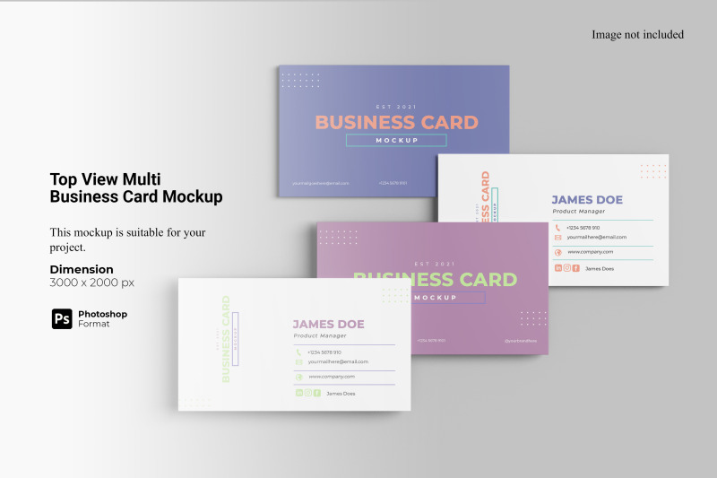 top-view-multi-business-card-mockup